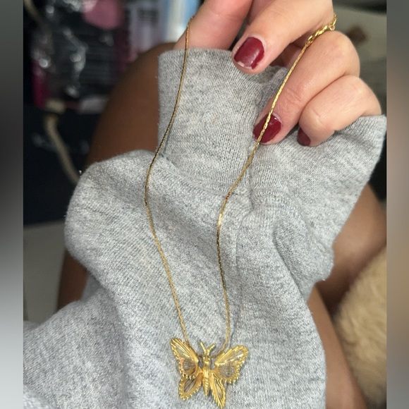 Monet Jewelry - Monet Gold Tone Spinnerette Collection Butterfly Pendant Necklace